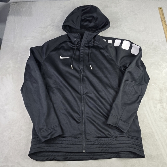 Nike Therma Fit Hooded Jacket Gray Elite Basketball Stripe Sz Med 835379 - Picture 1 of 7